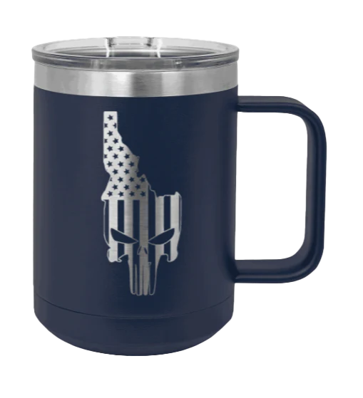 Idaho Punisher Flag - 15oz Mug Laser Engraved - Image 9