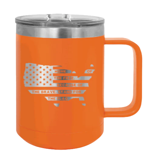 Home Of The Free Flag - 15oz Mug Laser Engraved - Image 11