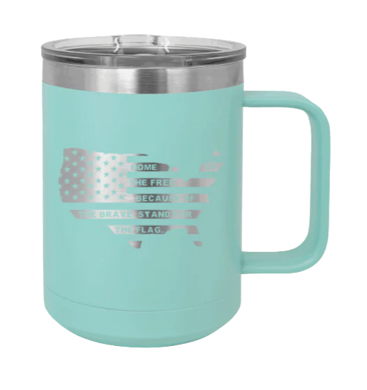Home Of The Free Flag - 15oz Mug Laser Engraved - Image 15