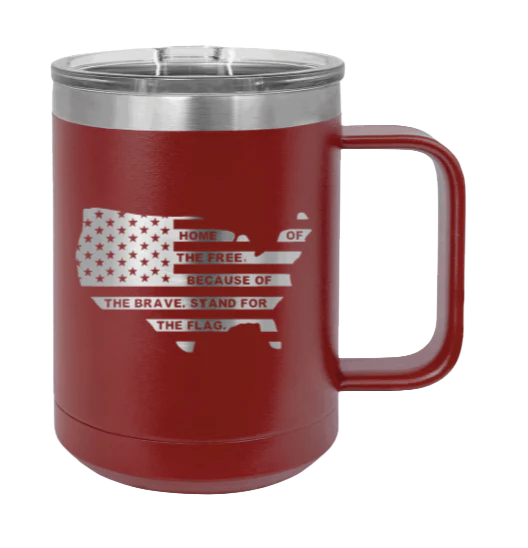 Home Of The Free Flag - 15oz Mug Laser Engraved - Image 8