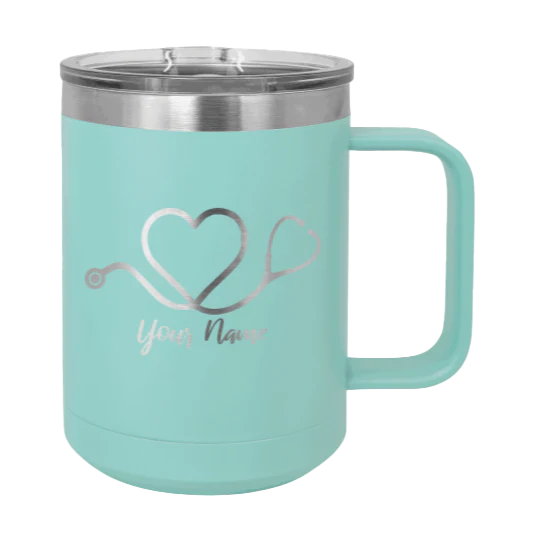 Heart Stethoscope with Name - 15oz Mug Laser Engraved - Image 15