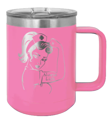 Nurse Life Girl - 15oz Mug Laser Engraved - Image 12