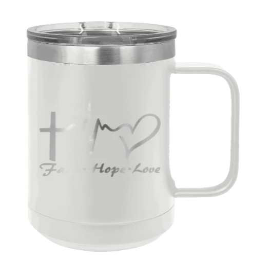 Faith Hope Love - 15oz Mug Laser Engraved - Image 16