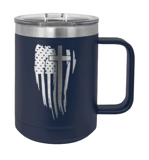 Cross Flag - 15oz Mug Laser Engraved - Image 9