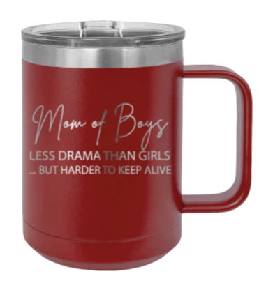 Mom of Boys - 15oz Mug Laser Engraved - Image 8