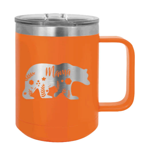 Mama Bear Floral - 15oz Mug Laser Engraved - Image 11