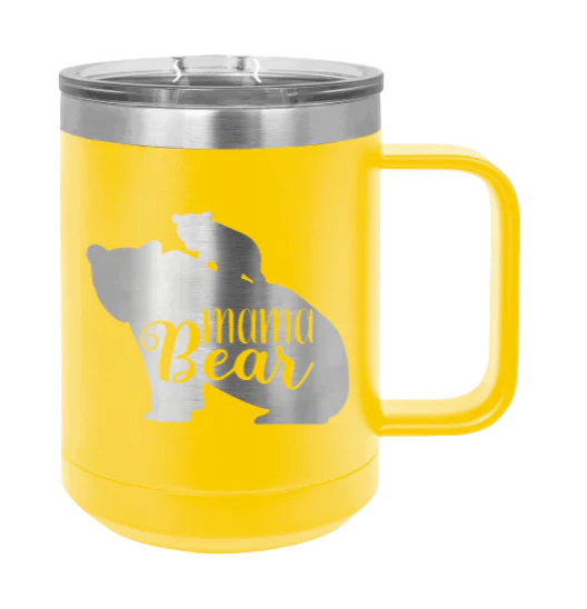 Mama Bear With Cub - 15oz Mug Laser Engraved - Image 17