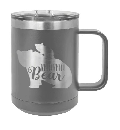 Mama Bear With Cub - 15oz Mug Laser Engraved - Image 4