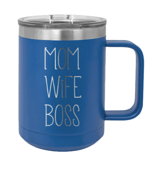 Mom Wife Boss - 15oz Mug Laser Engraved - Image 2