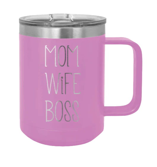 Mom Wife Boss - 15oz Mug Laser Engraved - Image 6