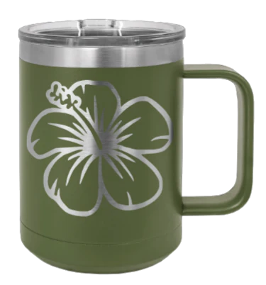 Hibiscus Flower - 15oz Mug Laser Engraved - Image 10