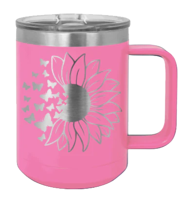 Butterfly Sunflower - 15oz Mug Laser Engraved - Image 12