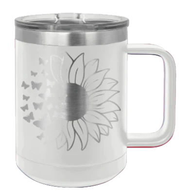 Butterfly Sunflower - 15oz Mug Laser Engraved - Image 16