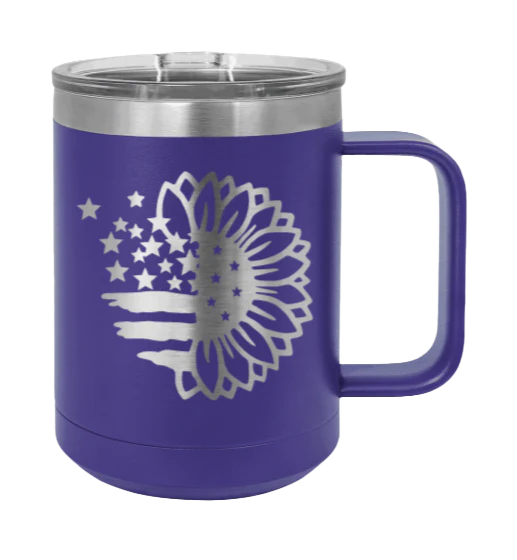 Sunflower Flag - 15oz Mug Laser Engraved - Image 13