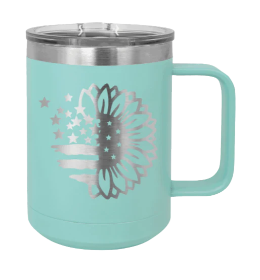 Sunflower Flag - 15oz Mug Laser Engraved - Image 15