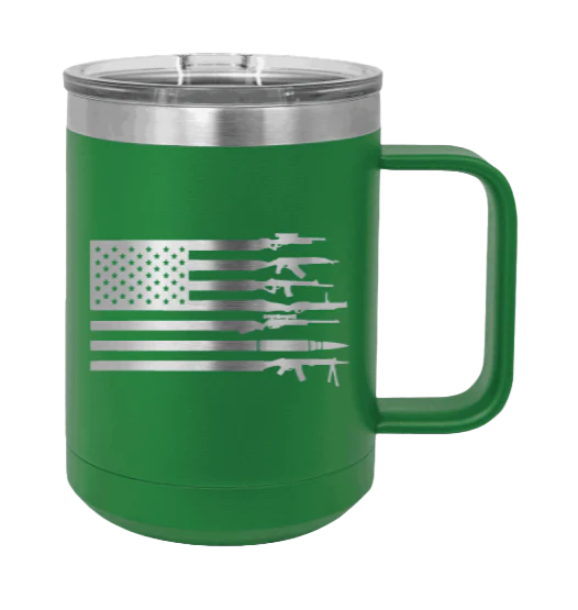 Gun Flag - 15oz Mug Laser Engraved - Image 5