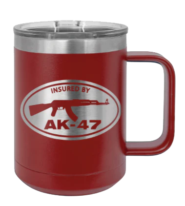 Insured By AK-47 - 15oz Mug Laser Engraved - Image 8