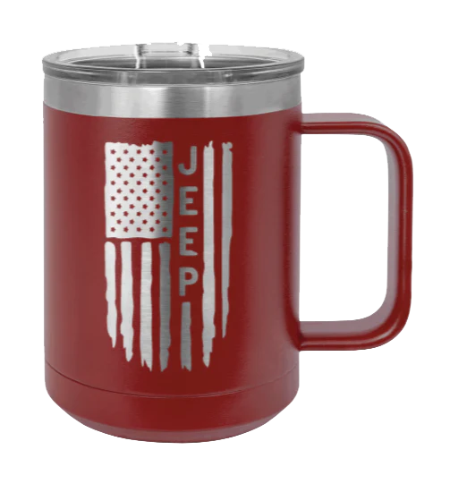 Jeep Flag - 15oz Mug Laser Engraved - Image 8