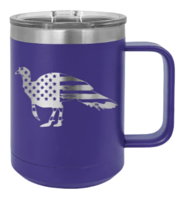 Distressed Flag Turkey - 15oz Mug Laser Engraved - Image 13