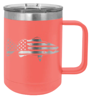 Distressed Flag Bass - 15oz Mug Laser Engraved - Image 3