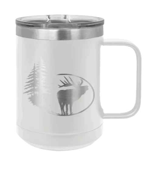 Elk In Trees - 15oz Mug Laser Engraved - Image 16