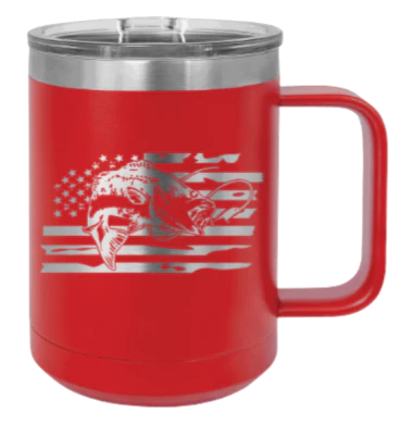Bass Flag  2 - 15oz Mug Laser Engraved - Image 14