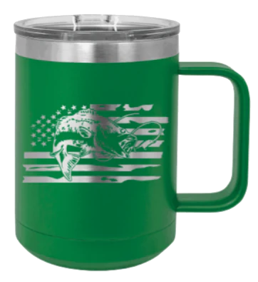 Bass Flag  2 - 15oz Mug Laser Engraved - Image 5