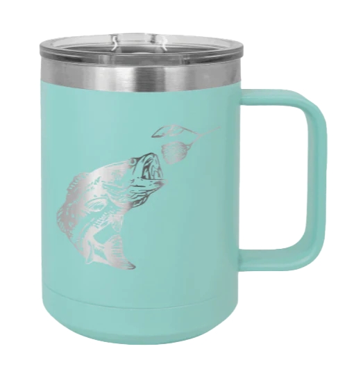 Bass with Spinner Bait - 15oz Mug Laser Engraved - Image 15