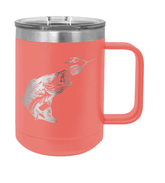 Bass with Spinner Bait - 15oz Mug Laser Engraved - Image 3