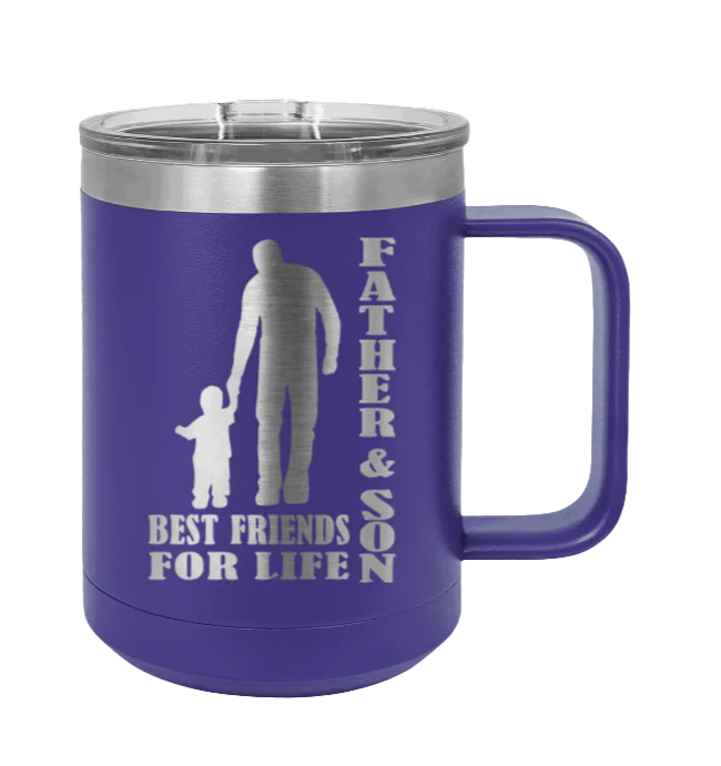 Father And Son Best Friends For Life - 15oz Mug Laser Engraved - Image 13