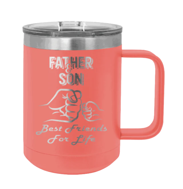 Father And Son Fist Bump - 15oz Mug Laser Engraved - Image 3