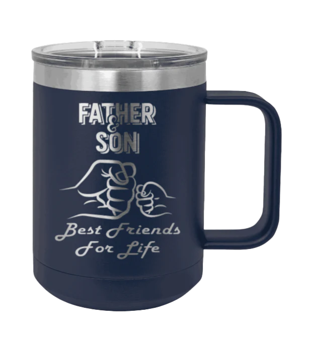 Father And Son Fist Bump - 15oz Mug Laser Engraved - Image 9