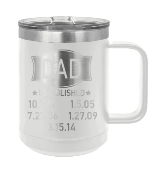 Dad Established - 15oz Mug Laser Engraved - Image 16