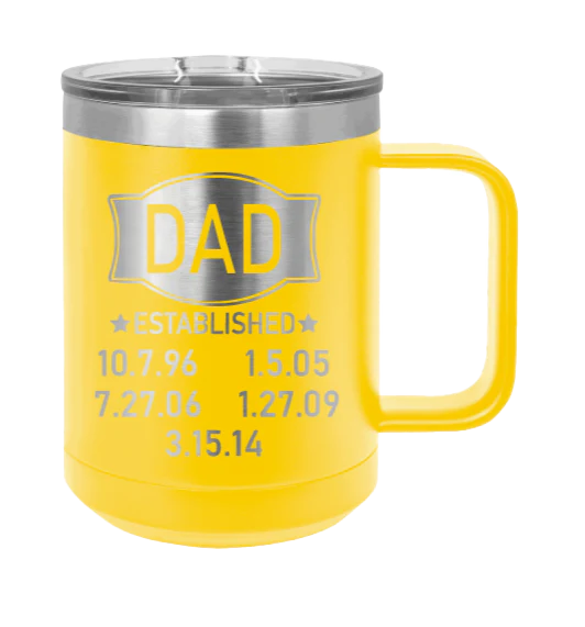 Dad Established - 15oz Mug Laser Engraved - Image 17