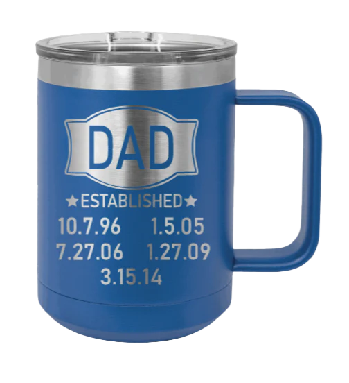 Dad Established - 15oz Mug Laser Engraved - Image 2