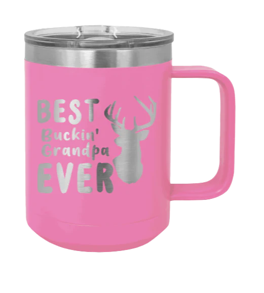 Best Buckin' Grandpa - 15oz Mug Laser Engraved - Image 12