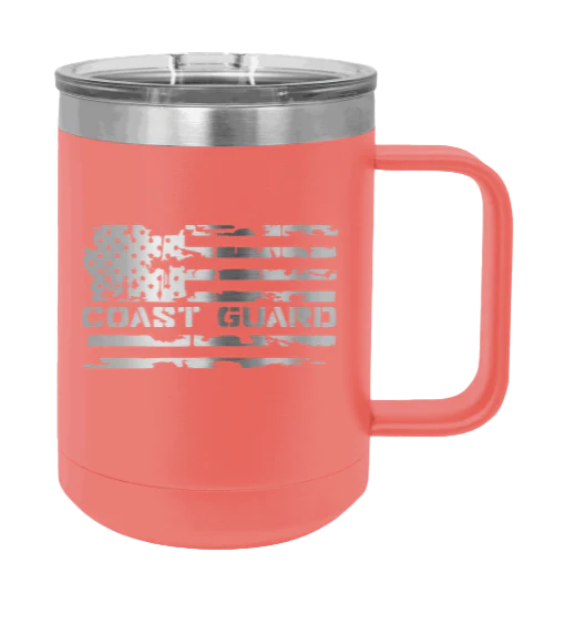 Coast Guard Flag - 15oz Mug Laser Engraved - Image 3