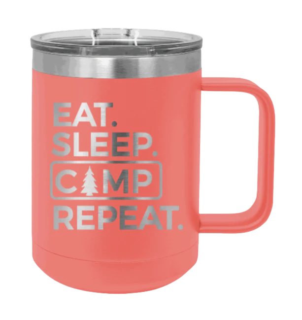Eat Sleep Camp Repeat - 15oz Mug Laser Engraved - Image 3