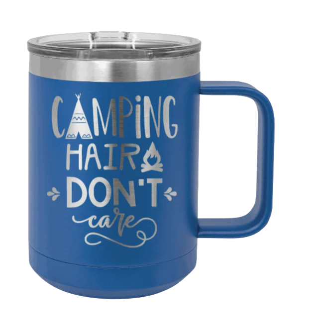 Camping Hair Don't Care - 15oz Mug Laser Engraved - Image 2