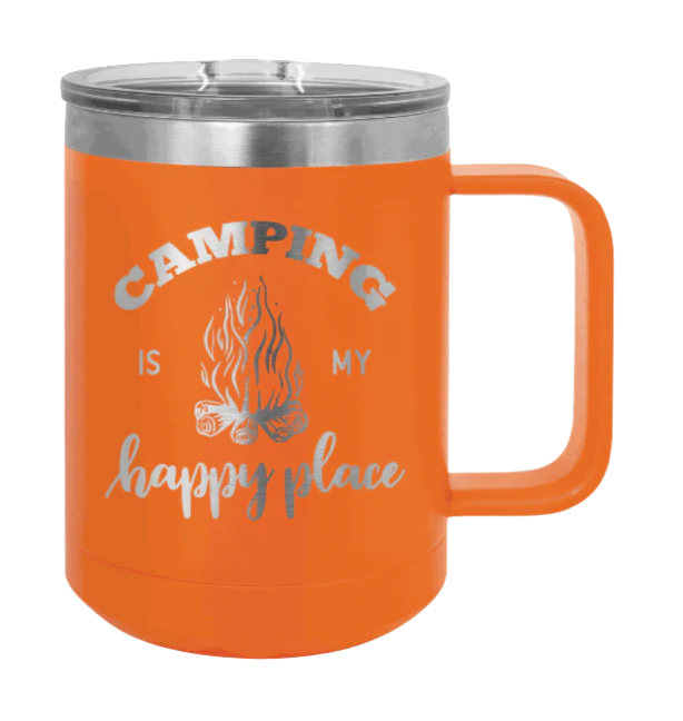 Camping Is My Happy Place - 15oz Mug Laser Engraved - Image 11