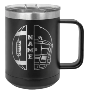 Football Helmet Name - 15oz Mug Laser Engraved