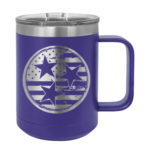 Tennessee Tristar Flag - 15oz Mug Laser Engraved - Image 13