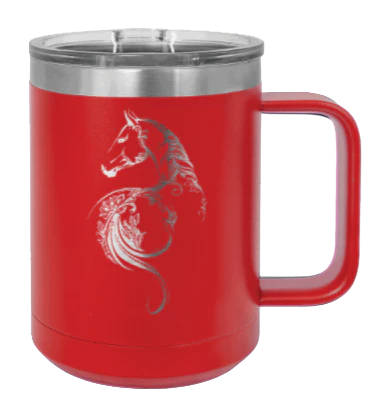 Floral Horse - 15oz Mug Laser Engraved - Image 14