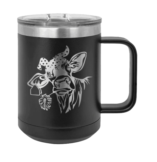 Cow With Bandana - 15oz Mug Laser Engraved