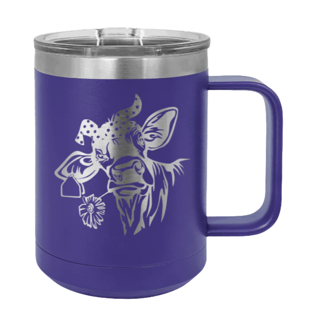 Cow With Bandana - 15oz Mug Laser Engraved - Image 13