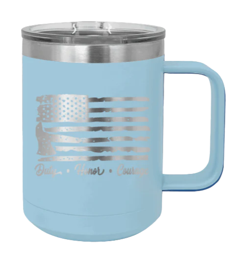 Firefighter Flag - 15oz Mug Laser Engraved - Image 6