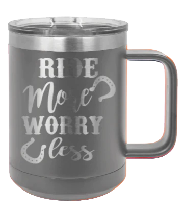 Ride More Worry Less - 15oz Mug Laser Engraved - Image 4