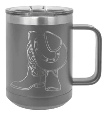 Cowboy Boots & Hat - 15oz Mug Laser Engraved - Image 4