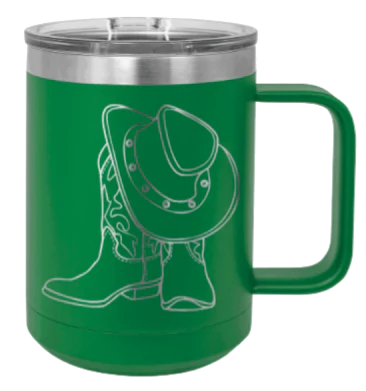 Cowboy Boots & Hat - 15oz Mug Laser Engraved - Image 5