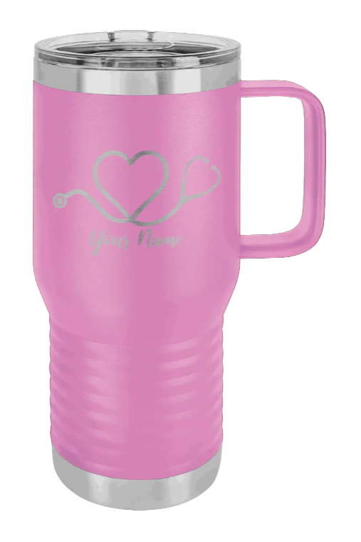 Heart Stethoscope with Name - 20oz Mug Laser Engraved - Image 6